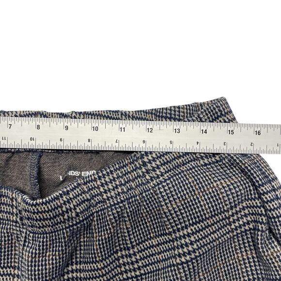 Lands' End Pants Women's 14 Mid Rise Pull On Chino Ankle Blue Plaid - Picture 3 of 4